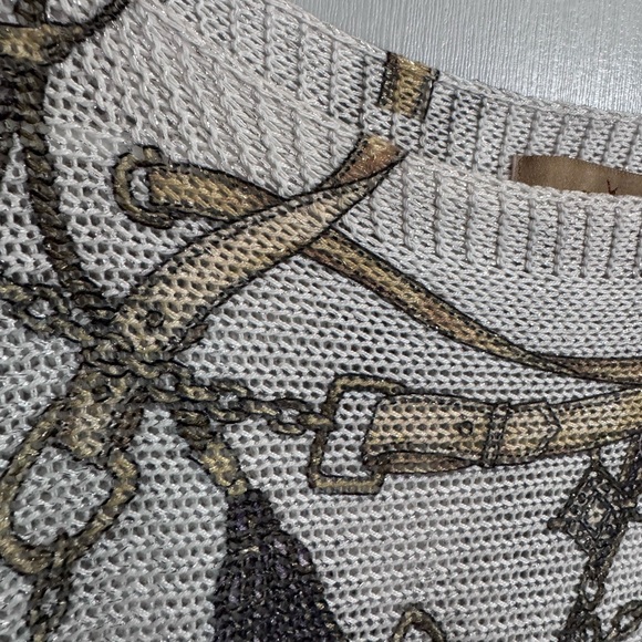 Free For Humanity Italian Chain Print Sweater Size Medium - Picture 5 of 9